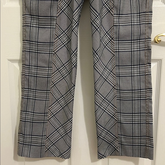 Self-portrait Grey Check Lexi Zipper Highrise Tweed Cropped Trouser Pant Size 4 - Picture 11 of 16